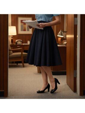 Re-Mix Babydoll Shoes Heels Black Round Toe Vintage Retro Rockabilly Pinup 8.5